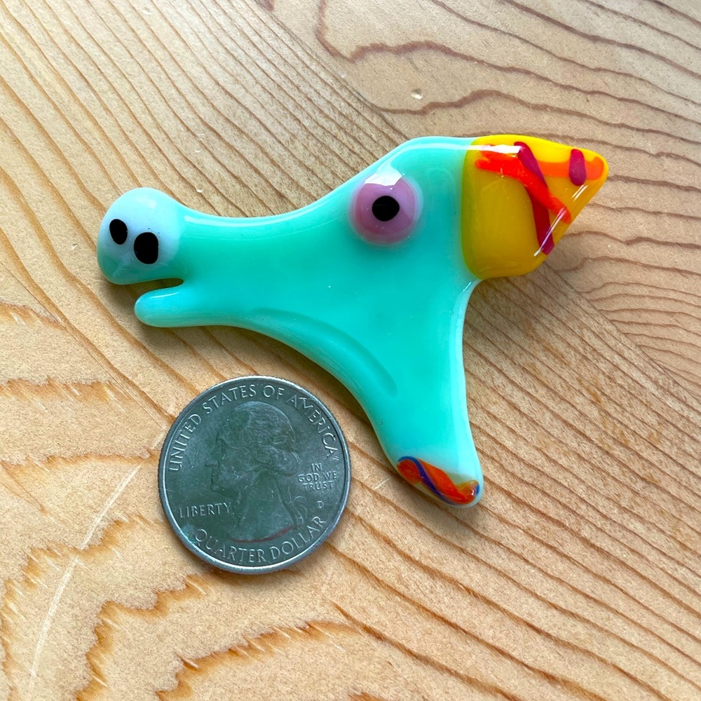 Vintage Fused Glass Dog Pin